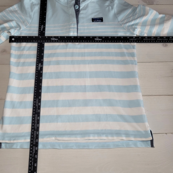 L.L.Bean Shirt Cotton Striped Nautical Rugby Preppy Coastal - Picture 6 of 6